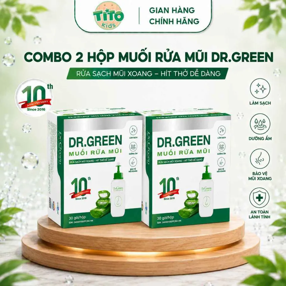 Combo Muối Biển Nha Đam Dr.Green 240ml Cho Bé và Người Lớn [Hàng Chính ...