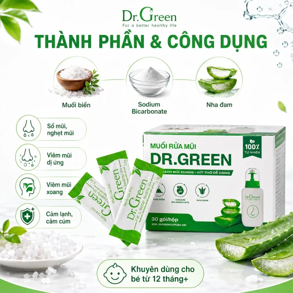 Combo Muối Biển Nha Đam Dr.Green 240ml Cho Bé và Người Lớn [Hàng Chính ...