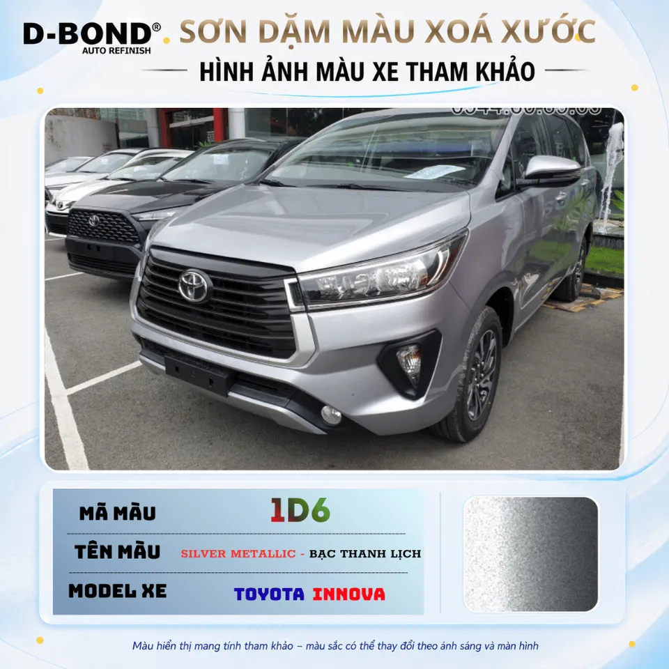 1D6 - SILVER METALLIC cho xe TOYOTA INNOVA màu Bạc Thanh Lịch - Sơn xịt ...