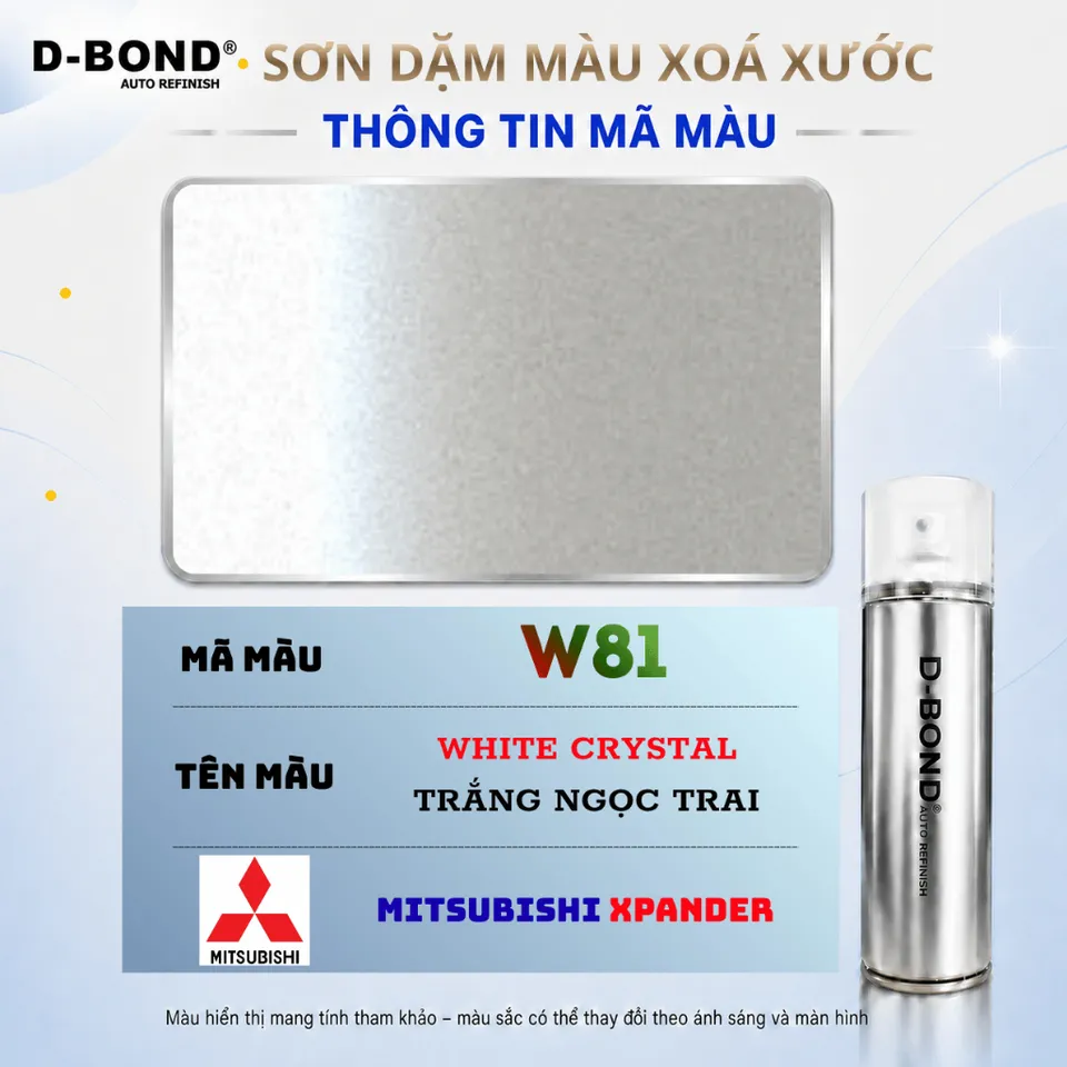 W81 - WHITE CRYSTAL cho xe MITSUBISHI XPANDER màu TRẮNG NGỌC - Sơn xịt ...