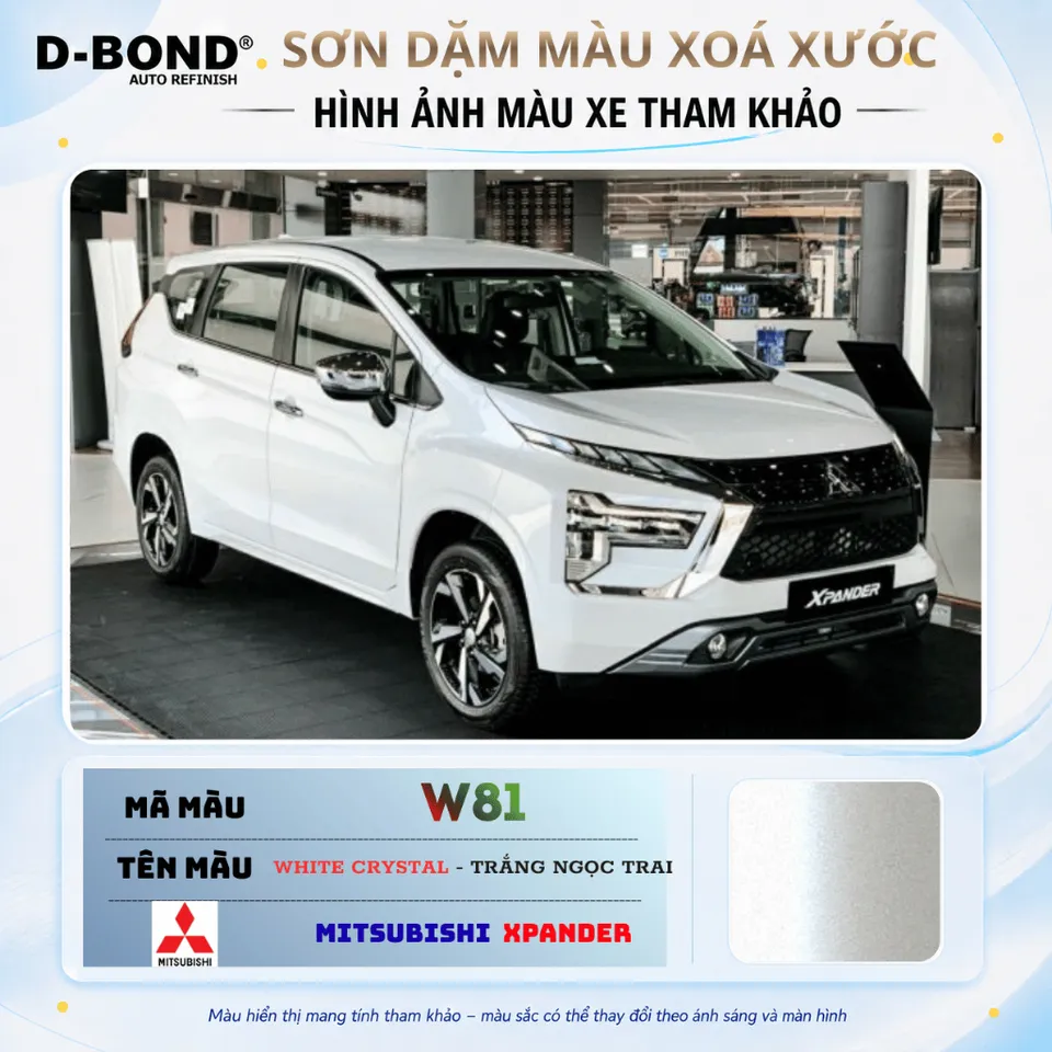 W81 - WHITE CRYSTAL cho xe MITSUBISHI XPANDER màu TRẮNG NGỌC - Sơn xịt ...