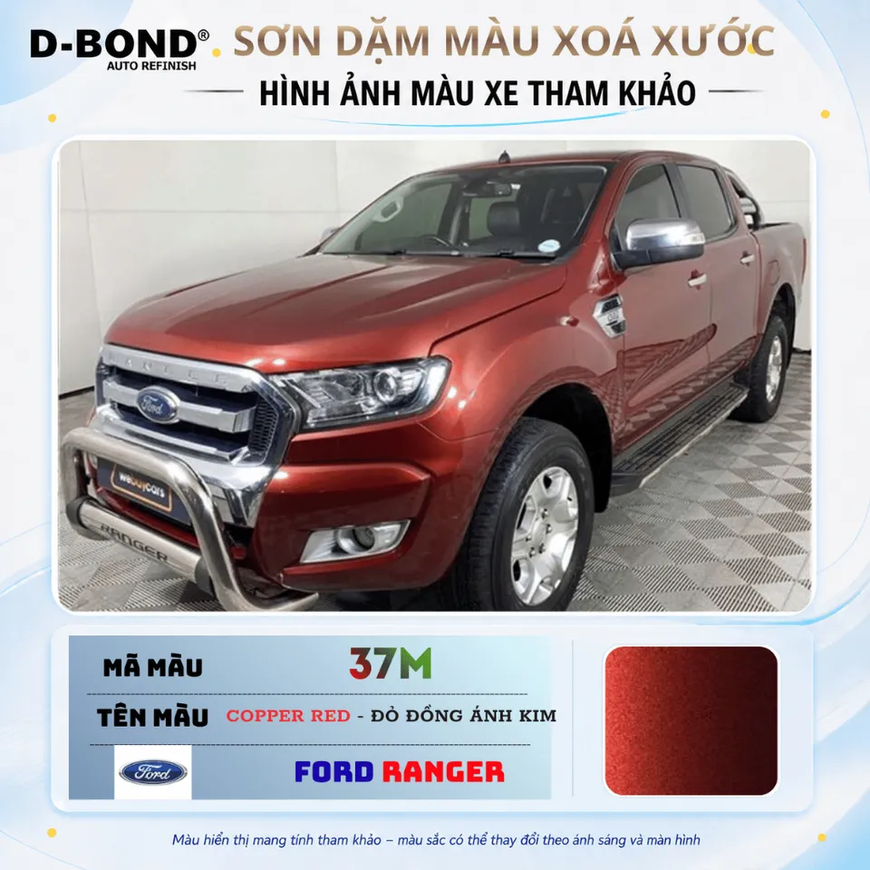 37M - COPPER RED cho xe FORD RANGER màu ĐỎ ĐỒNG ÁNH KIM - Sơn xịt dặm ...