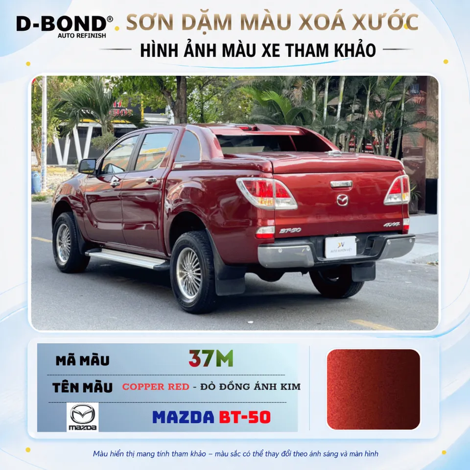 37M - COPPER RED cho xe MAZDA BT-50 màu ĐỎ ĐỒNG ÁNH KIM - Sơn xịt dặm ...