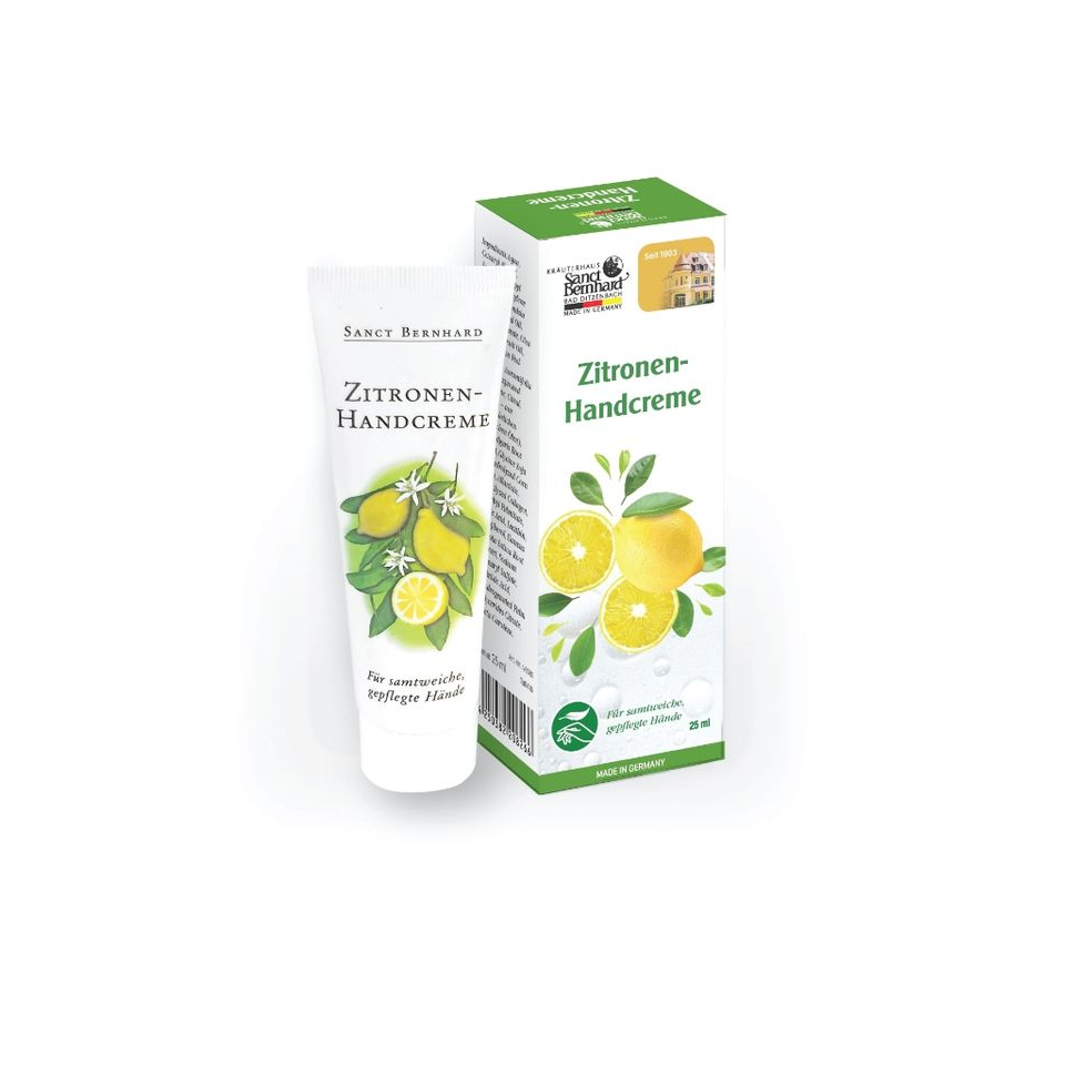 Kem Dưỡng Da Tay Sanct Bernhard Zitronen Handcreme 25ml - Dưỡng Ẩm, Làm Mềm, Giảm Nếp Nhăn, Hương Chanh Tươi Mát, An Toàn Cho Da Nhạy Cảm