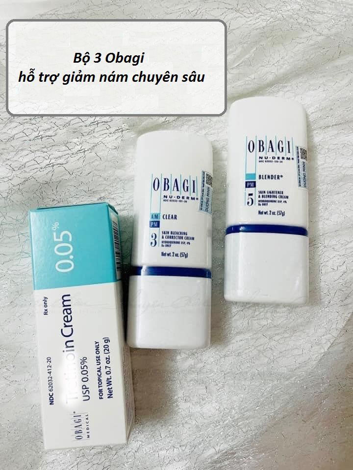 Bộ 3 Kem Trị Nám Obagi Tre 0.05% + 3Rx + 5Rx - Giải Pháp Hiệu Quả Cho Da Nám, Tàn Nhang Sáng Mịn, Cải Thiện Sắc Tố Da