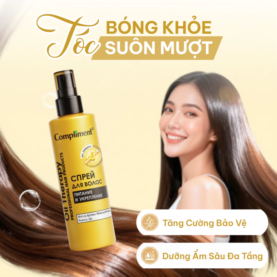 Xịt dưỡng tóc Compliment Oil Therapy hỗ trợ tóc chắc khỏe