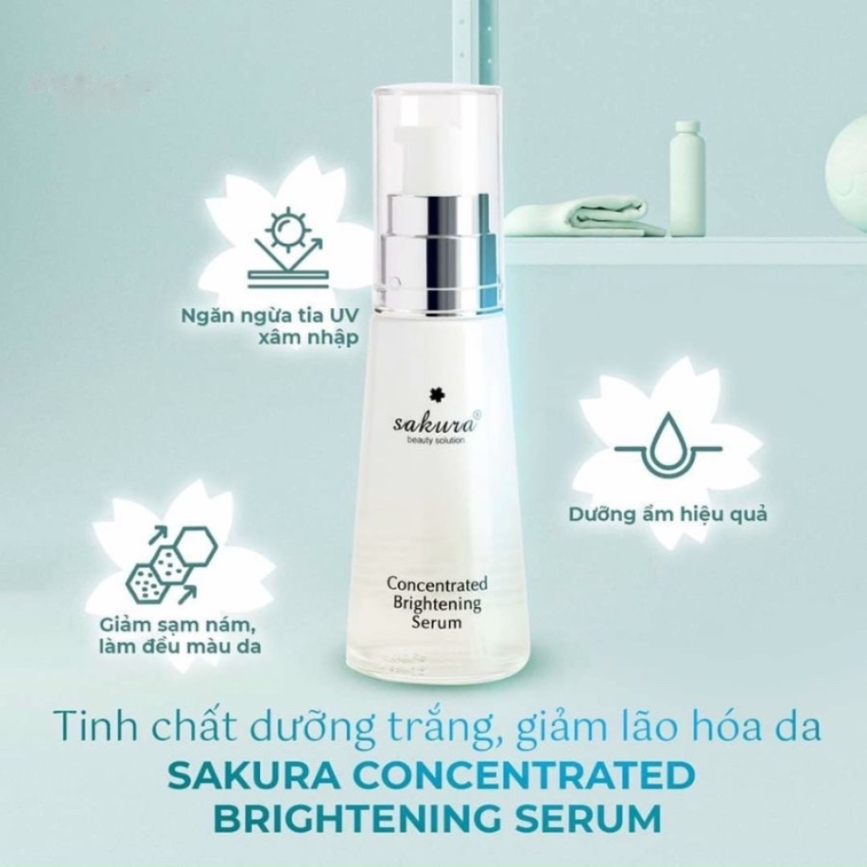 (Hàng nhập khẩu) Bộ 2 món hỗ trợ dưỡng trắng da, ngừa nám Sakura Brightening Set