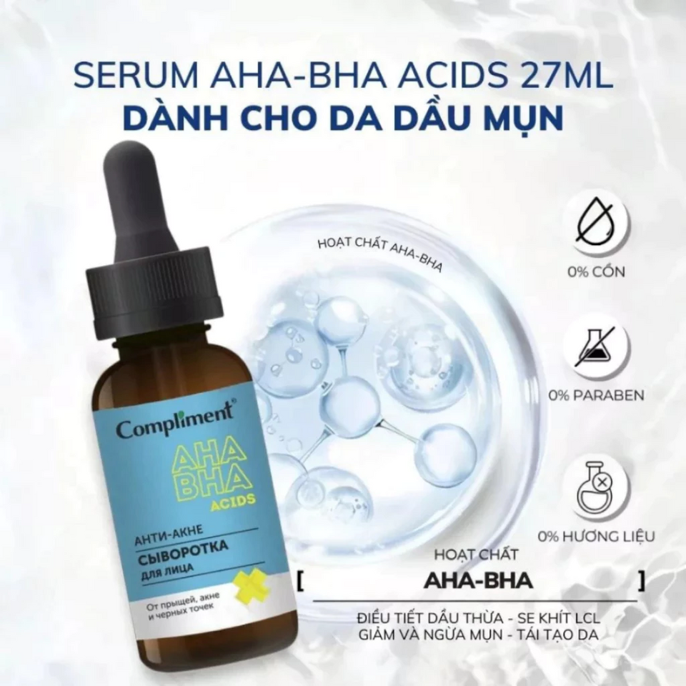 (Hàng nhập khẩu) Serum Compliment AHA BHA Acids – Hỗ Trợ Tẩy Tế Bào Chết