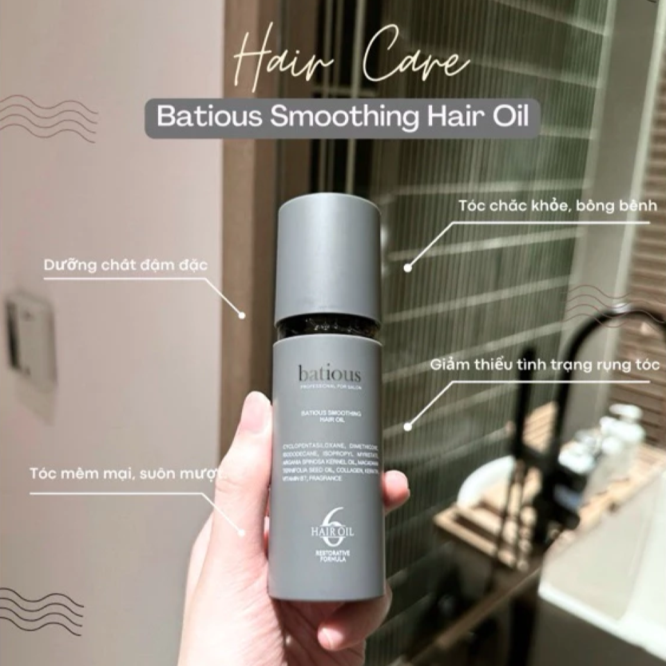 (Hàng nhập khẩu) Tinh dầu dưỡng tóc Batious Smoothing Hair Oil