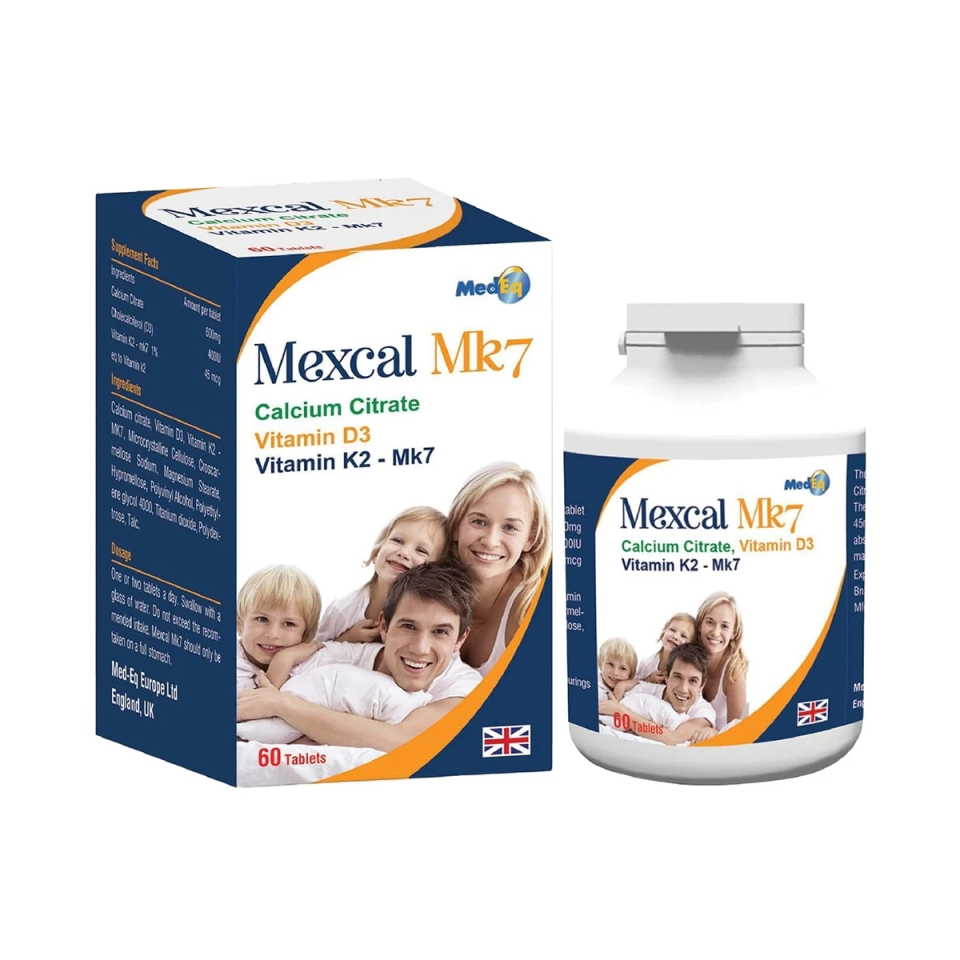 (Hàng nhập khẩu) Viên uống canxi hữu cơ Mexcal MK7 MedEq