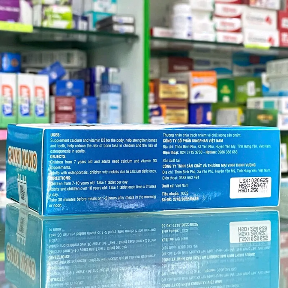 Viên uống Canxi Nano – D3 – K2 Kingphar hỗ trợ bổ sung canxi
