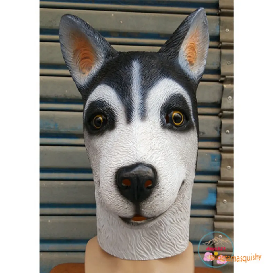 MẶT NẠ chó HUSKY trùm đầu, hóa trang chó shiba, chó ngáo cho Cosplay ...