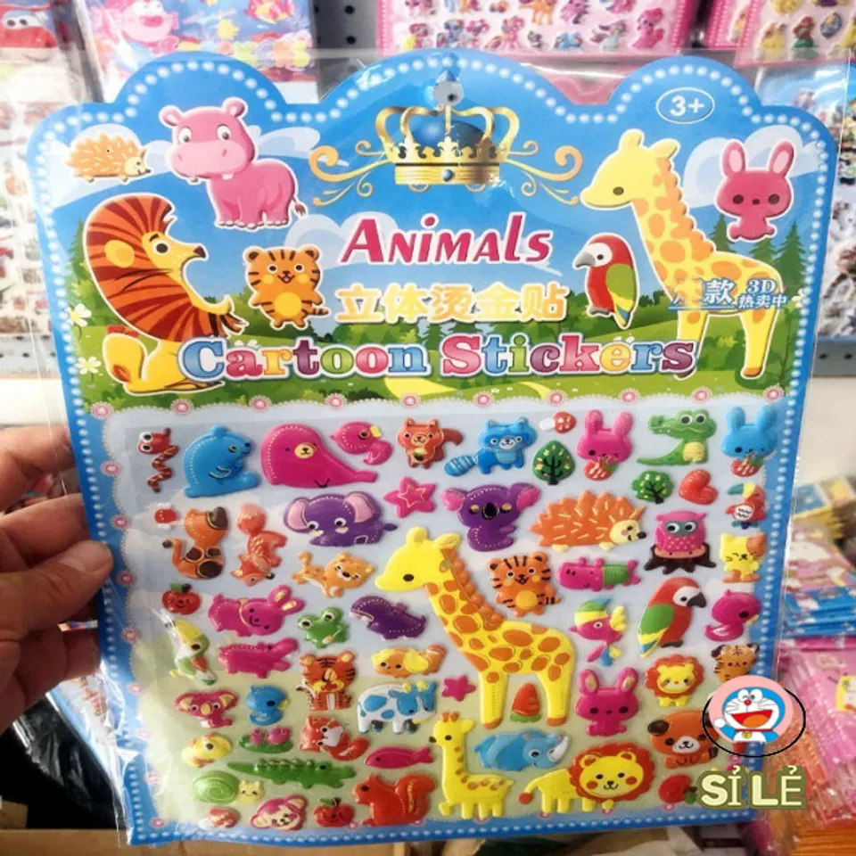 SET sticker nổi khen thưởng hoạt hình ngộ nghĩnh, tem dán sticker thank ...
