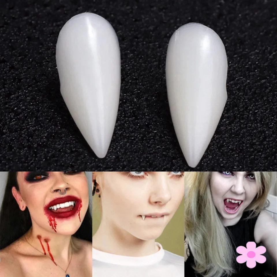Halloween Ma Cà Rồng Răng Hàm Răng Giả Răng Giả Nhựa Fangs Với Keo Chắc ...