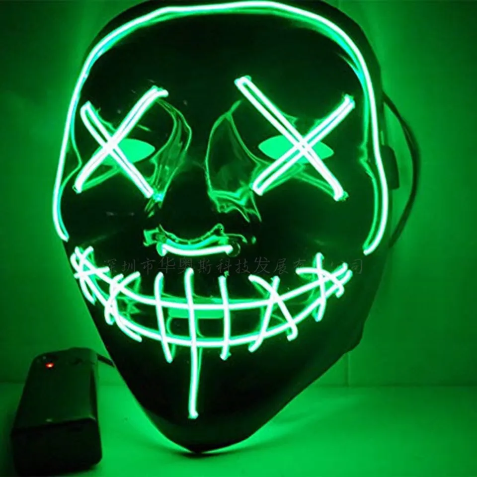 Mặt Nạ Hacker LED Phát Sáng 8 Màu - Halloween Neon Cosplay Độc Đáo Cho ...