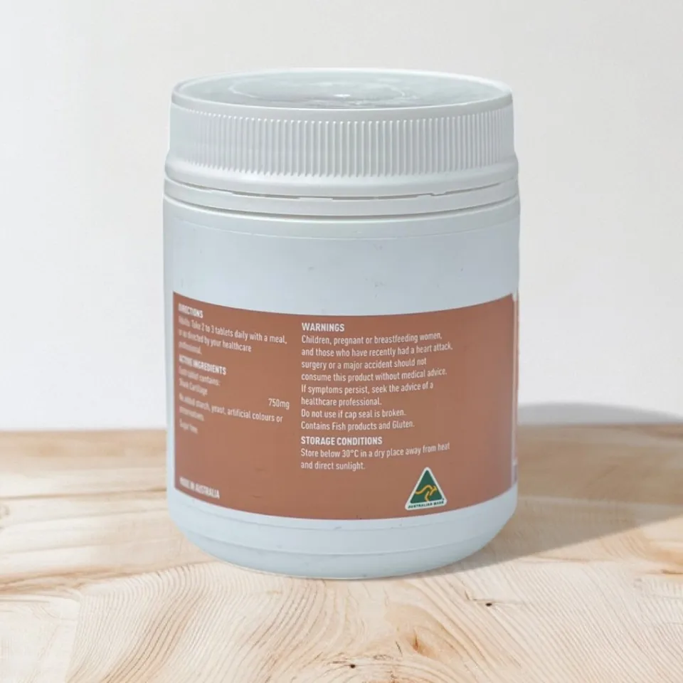 Viên uống bổ xương khớp Shark Cartilage 750mg Healthy care 200 viên