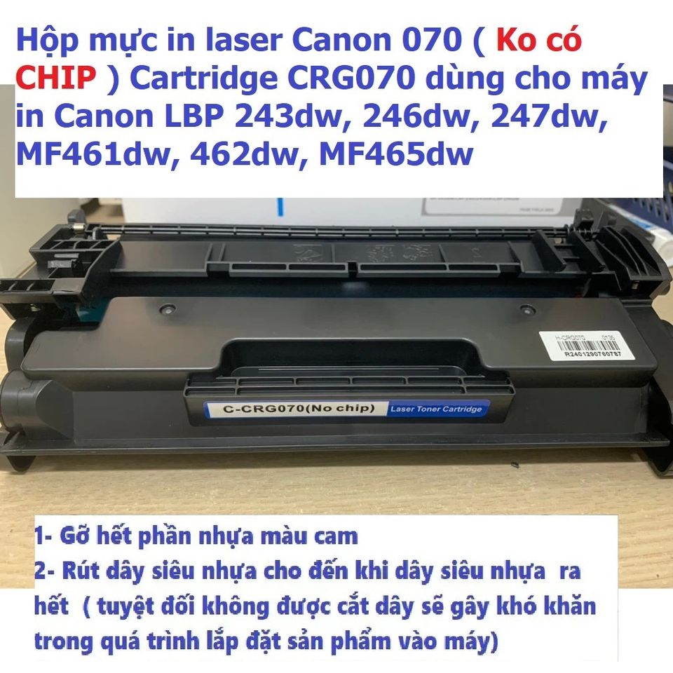 Hộp mực in laser Canon 070 ( Ko có CHIP ) Cartridge CRG070 dùng cho máy in Canon LBP 243dw, 246dw, 247dw, MF461dw,462dw 383299