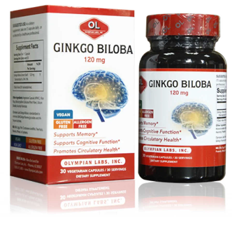Viên uống Ginkgo Biloba 120mg Olympian Labs - Hỗ trợ cải thiện tuần hoàn não, tăng cường trí nhớ và tập trung, sản phẩm sức khỏe tự nhiên.