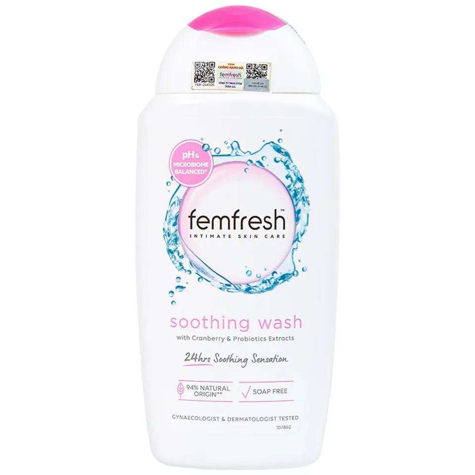 Dung Dịch Vệ Sinh Phụ Nữ Femfresh Soothing Wash 250ml - Giúp Ngăn Ngừa Viêm Nhiễm, Dịu Nhẹ, Nhập Khẩu Từ Anh Quốc