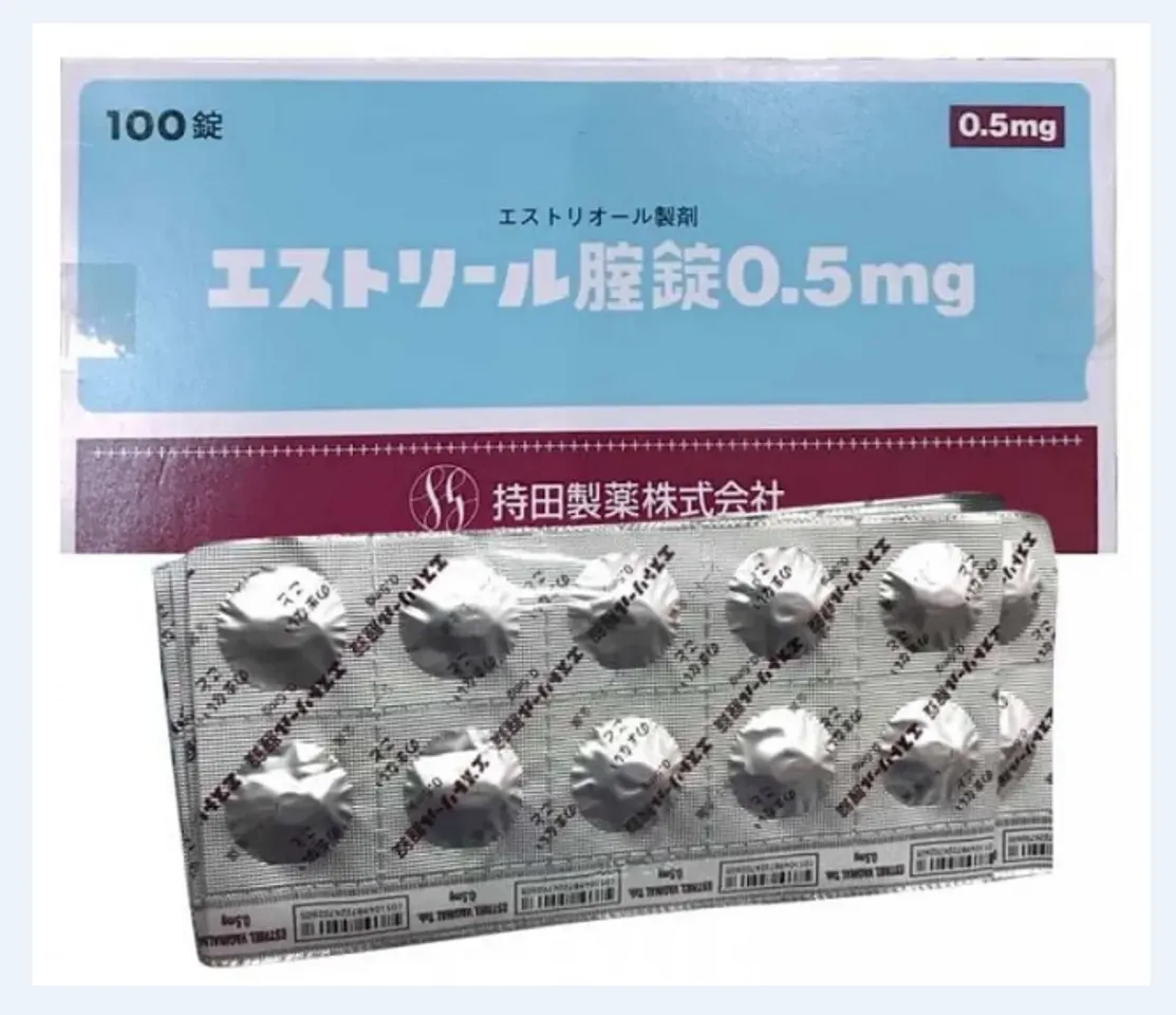 Viên đặt phụ khoa Estoril 0.5mg Nhật Bản - Hỗ trợ điều trị viêm nhiễm, khô rát, tái tạo độ đàn hồi, vỉ 10 viên., 1 vỉ 10 viên