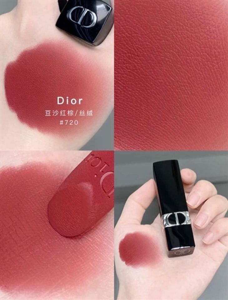 Son Dior 720 Velvet Mini 1.5g - Son Môi Đẳng Cấp, Chất Son Mịn Màng, Màu Hồng Đỏ Quyến Rũ, Phù Hợp Mọi Loại Da