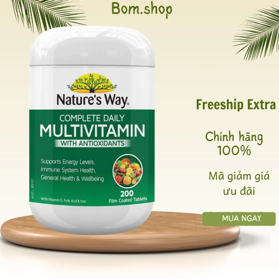 Vitamin Tổng Hợp Tảo Biển Nature’s Way Complete Daily Multivitamin - Hộp 200 Viên - Hỗ Trợ Sức Khỏe Đầy Đủ Cho Gia Đình