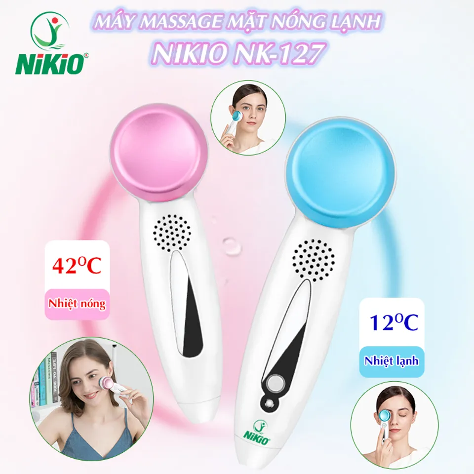 Máy Massage Mặt Nóng Lạnh Nikio NK-127 - Thiết Bị Chăm Sóc Da Tươi Trẻ, Xoá Nếp Nhăn, Giảm Thâm Quầng Mắt