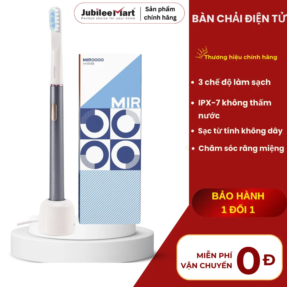 Bàn Chải Điện Tử Thông Minh Jubilee Mart - Chăm Sóc Răng Miệng Toàn Diện 3 Chế Độ, Công Nghệ Siêu Âm Tiên Tiến, Nụ Cười Rạng Rỡ, 1 THÁNG