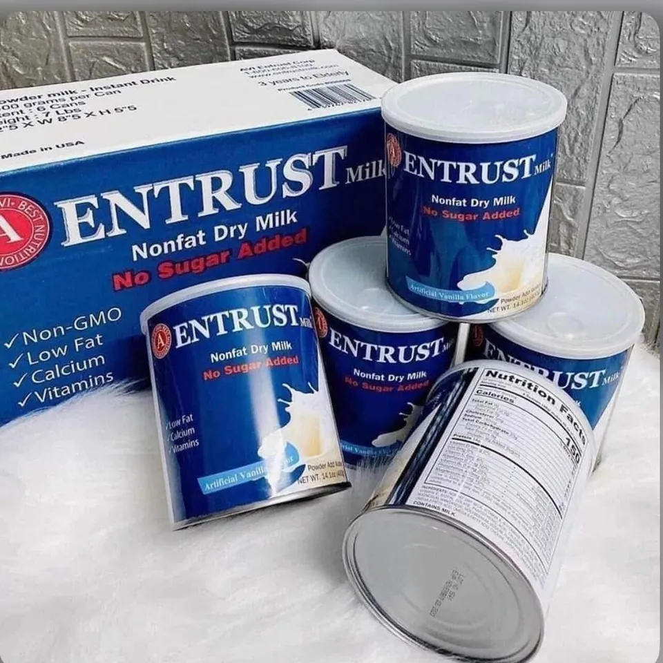 Sữa Bột Không Đường Entrust Milk 400g - Thức Uống Dinh Dưỡng Kiểm Soát Đường Huyết Cho Người Tiểu Đường, Hương Vị Thơm Ngon, Dễ Uống