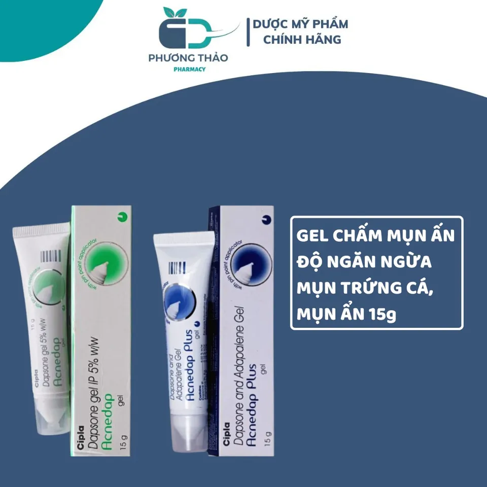 Acnedap Gel 15g Ngăn Ngừa Mụn Viêm, Mụn Nội Tiết, Mụn Ẩn - Sản Phẩm Chăm Sóc Da Từ Cipla, Xuất Xứ Ấn Độ