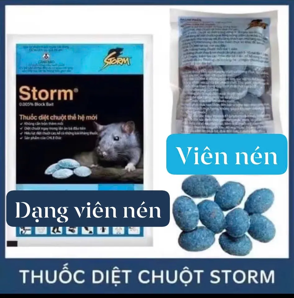  gói 20 viên nén diệt chuột sinh học STORM - hàng đức - An toàn, hiệu quả, dễ sử dụng, tiết kiệm chi phí, STORM _ HÀNG ĐỨC