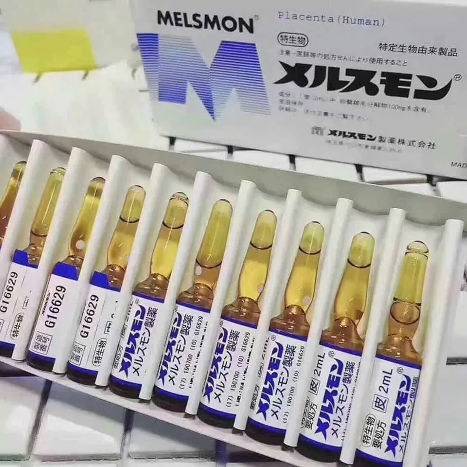 Tế Bào Gốc Nhau Thai Người Melsmon Placenta Nhật Bản - Hỗ Trợ Làm Đẹp Da, Chống Lão Hóa, 50 Ống x 2ml
