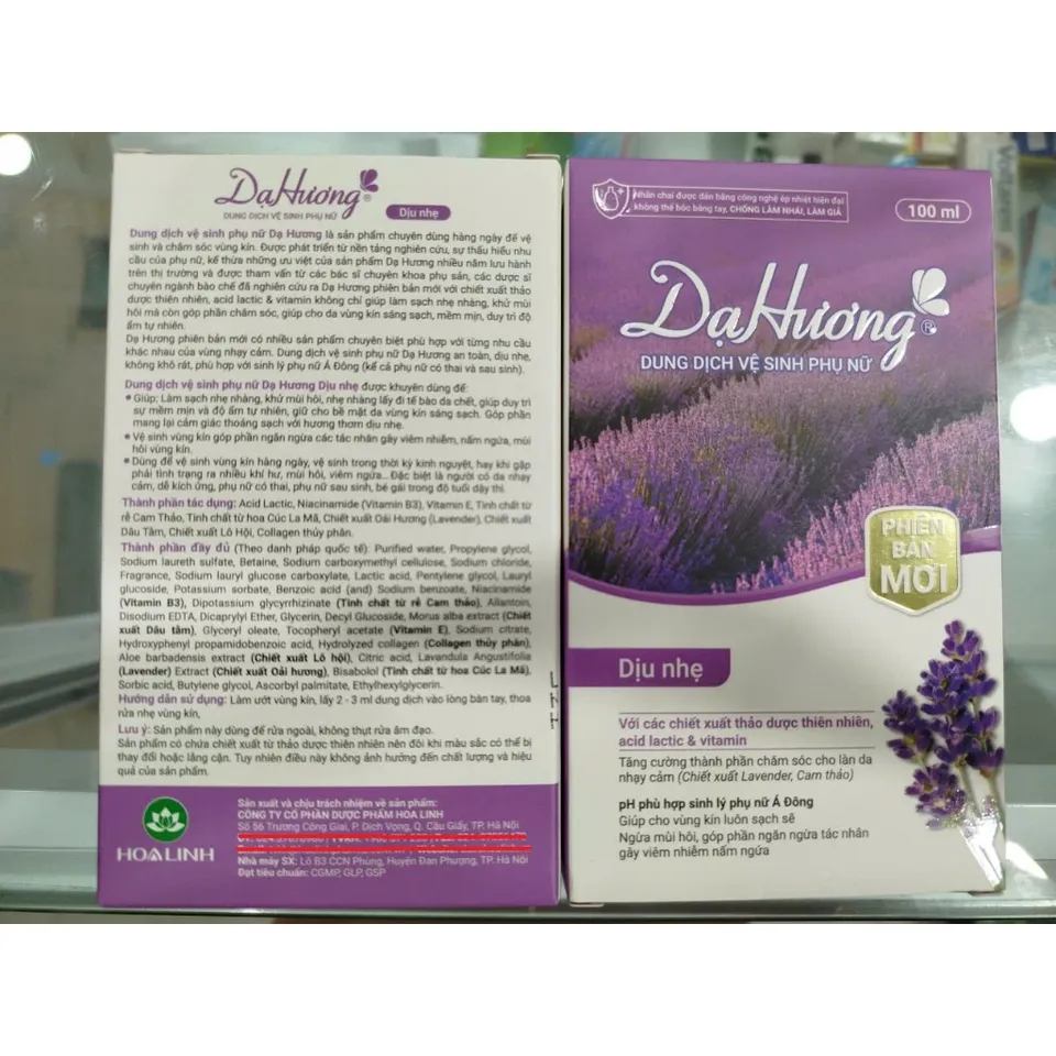Dung Dịch Vệ Sinh Phụ Nữ Dạ Hương 100ml - Khử Mùi, Làm Sạch Nhẹ Nhàng, Hỗ Trợ Cân Bằng pH, Phù Hợp Mọi Lứa Tuổi, Tím