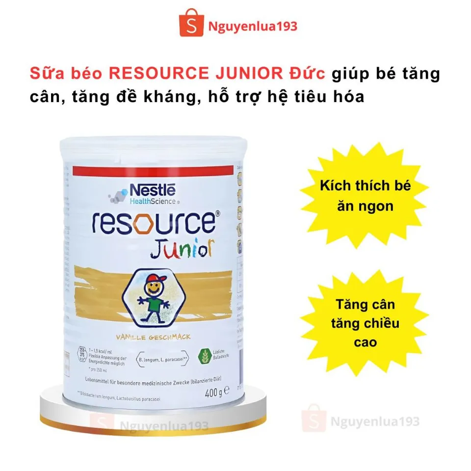 Sữa béo Nestle Resource Junior hàng Đức, hộp 400g