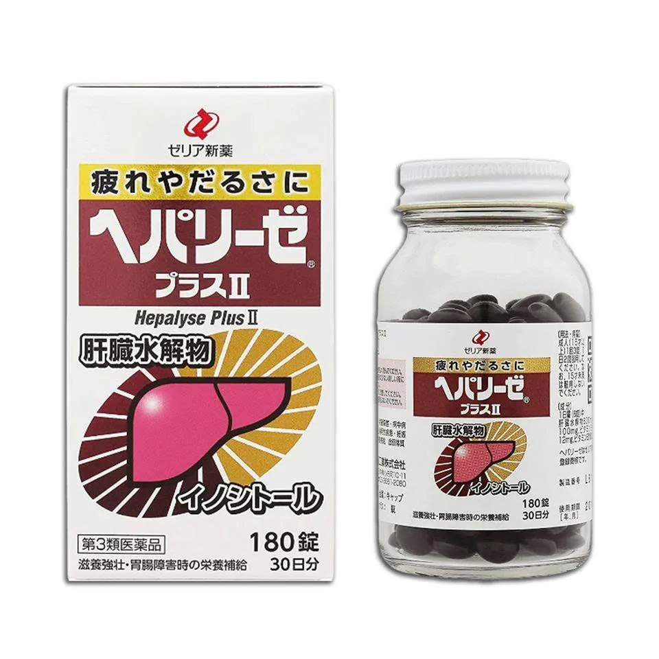 Viên Uống Gan Thủy Phân Hepalyse Plus II Nhật Bản Lọ 180 Viên, bồi bổ gan, thanh lọc gan, khử độc, và làm mát gan
