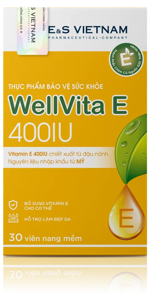 WellVita E 400IU - Viên uống hỗ trợ trẻ hóa và làm đẹp da