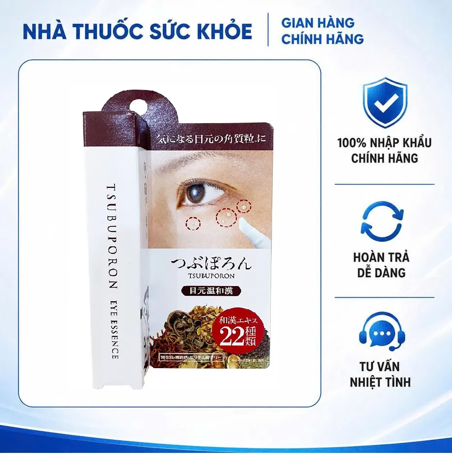 Kem hỗ trợ cải thiện mụn thịt Tsubuporon Nhật Bản cho vùng mắt - Hỗ trợ loại bỏ mụn thịt, làm da mịn màng và tươi sáng