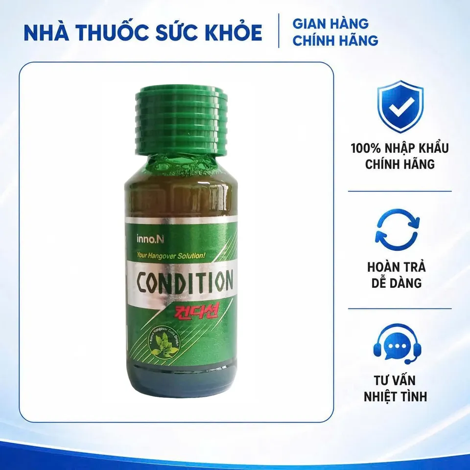 [Nhập khẩu] Nước Uống Hỗ Trợ Giải Rượu Condition CJ Hàn Quốc 75ml - Giảm Đau Đầu, Giải Độc Gan, Tỉnh Tảo Sau Khi Uống Rượu Bia, 100ml, 100ml