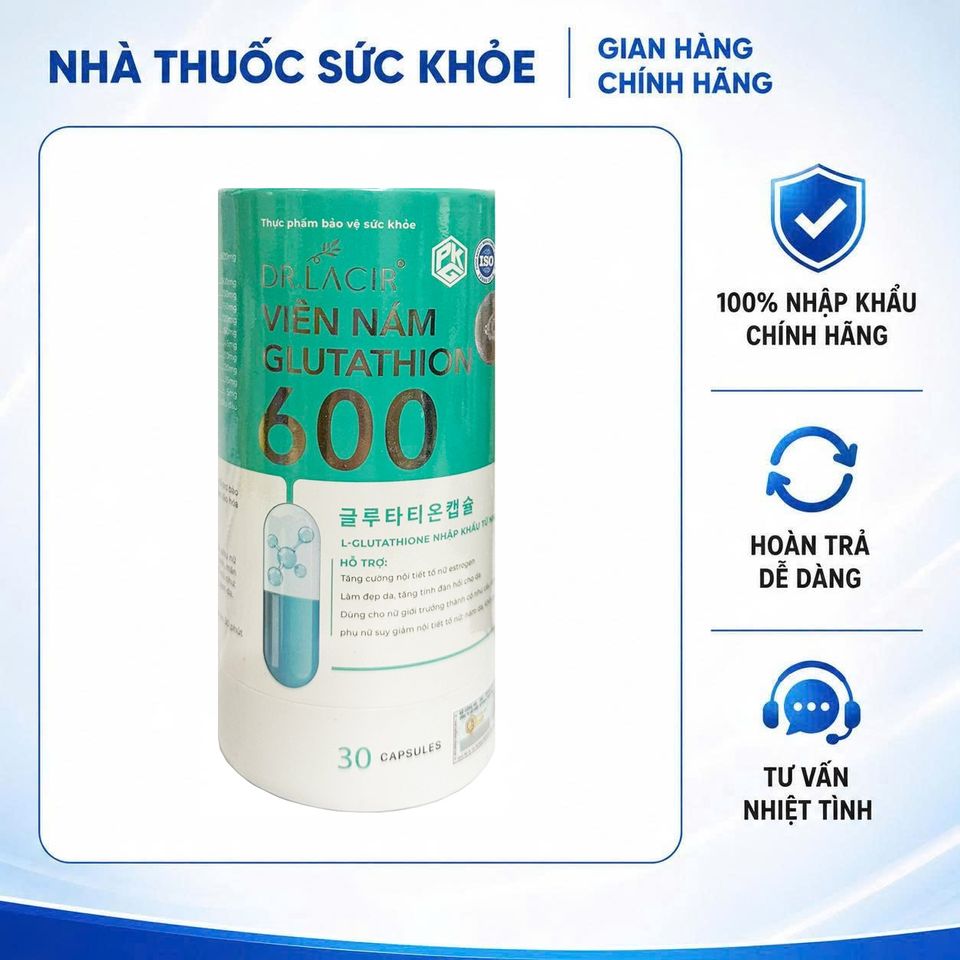 glutathione 600 dr lacir Viên uống hỗ trợ trắng da mờ nám CHÍNH HÃNG] Glutathione 600 Dr