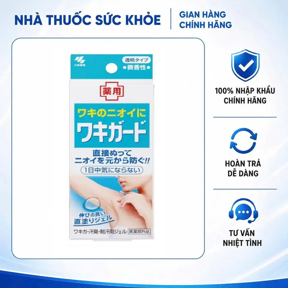 Lăn khử mùi Kobayashi Nhật Bản dạng gel 50g - Giúp se khít lỗ chân lông, làm mềm da và khử mùi lâu dài, lành tính cho mọi loại da.